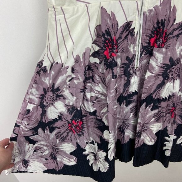 NWT She Sky Flare Dress White Floral Bohemian Sz Large New With Tags Skater Y2K - Picture 9 of 16